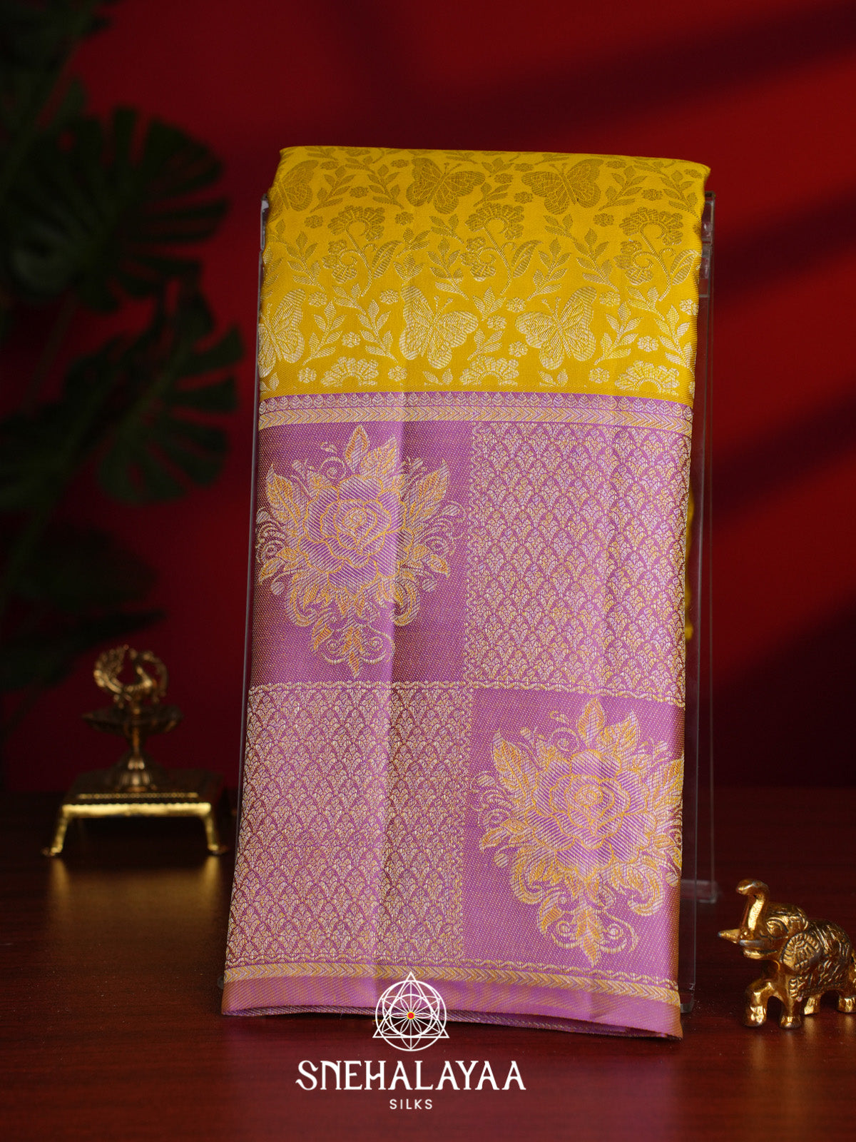 Yellow Kanjivaram Silk Saree