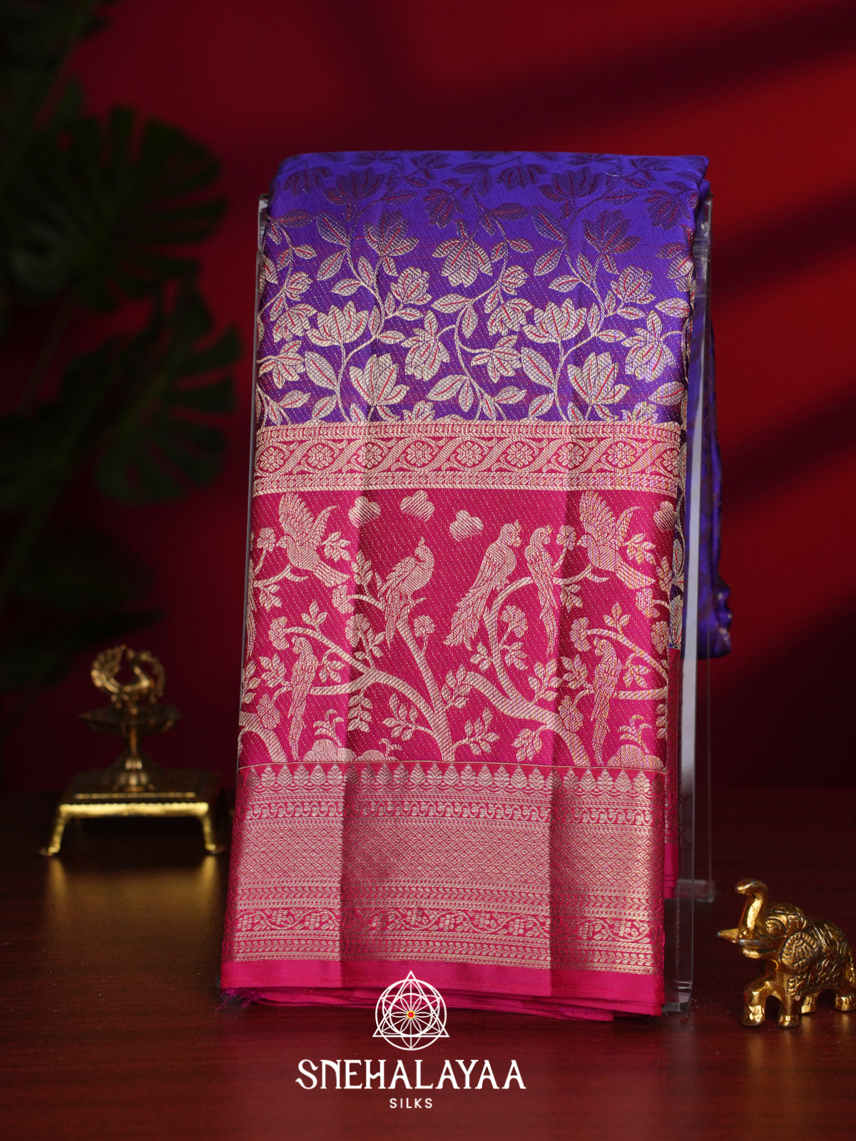 Megante Purple Kanjivaram Silk Saree