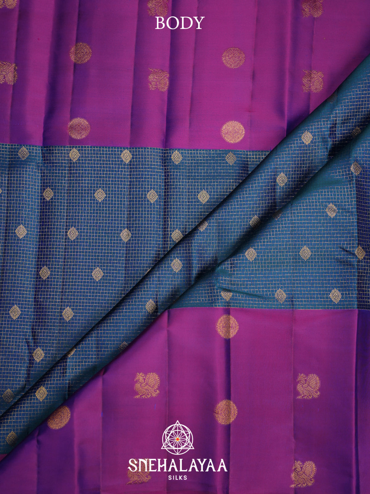 Peacock Blue Kanjivaram Silk Saree