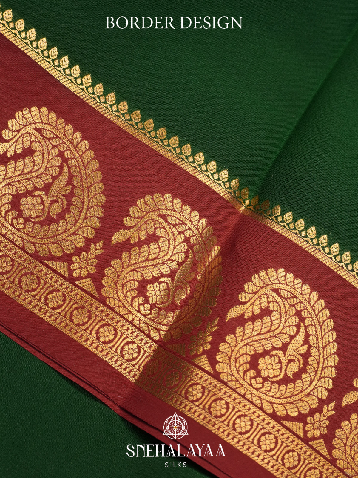 Forest Green Mysore Crepe  Silk Saree