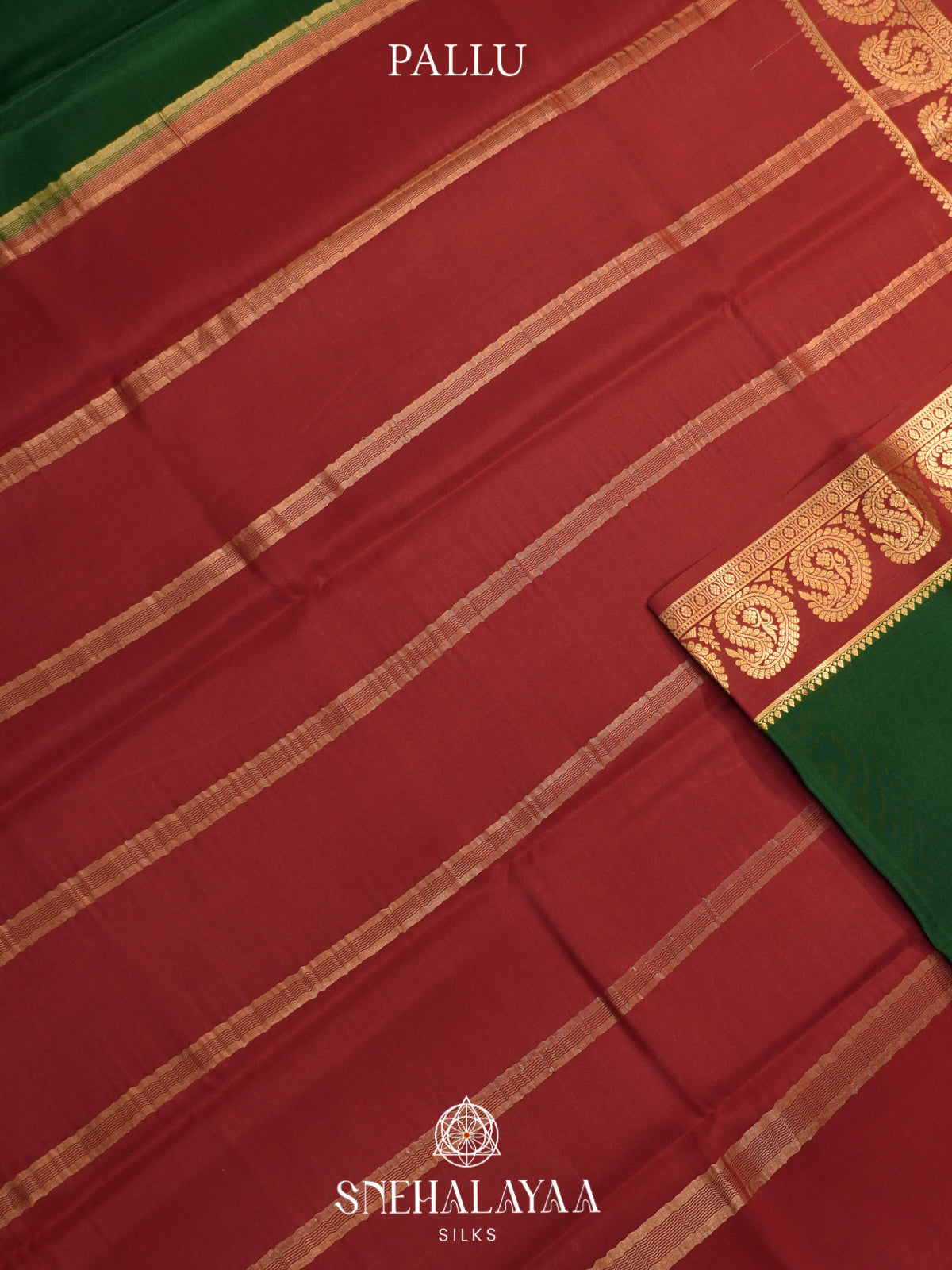 Forest Green Mysore Crepe  Silk Saree