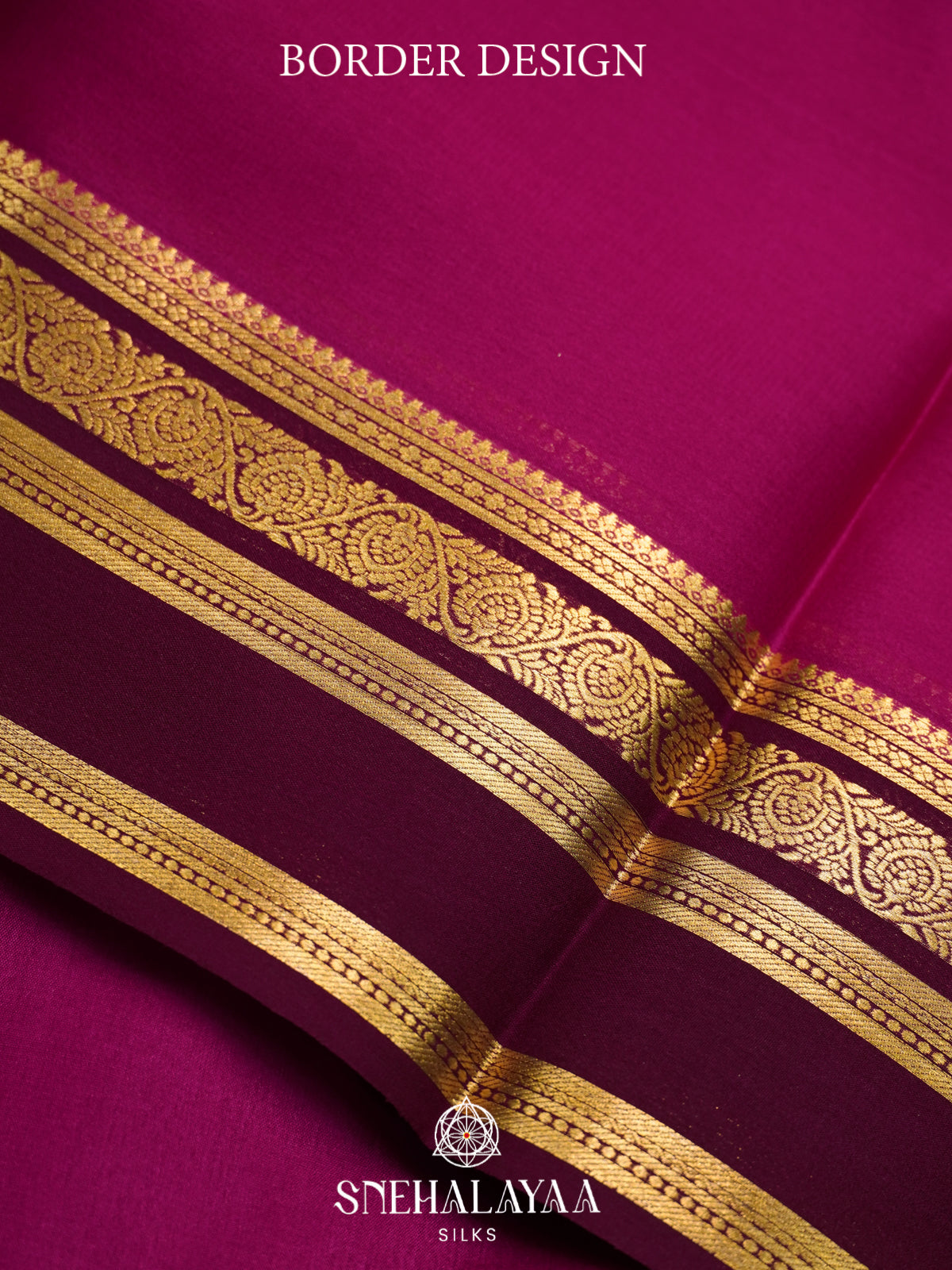 Magenta Pink Mysore Crepe  Silk Saree