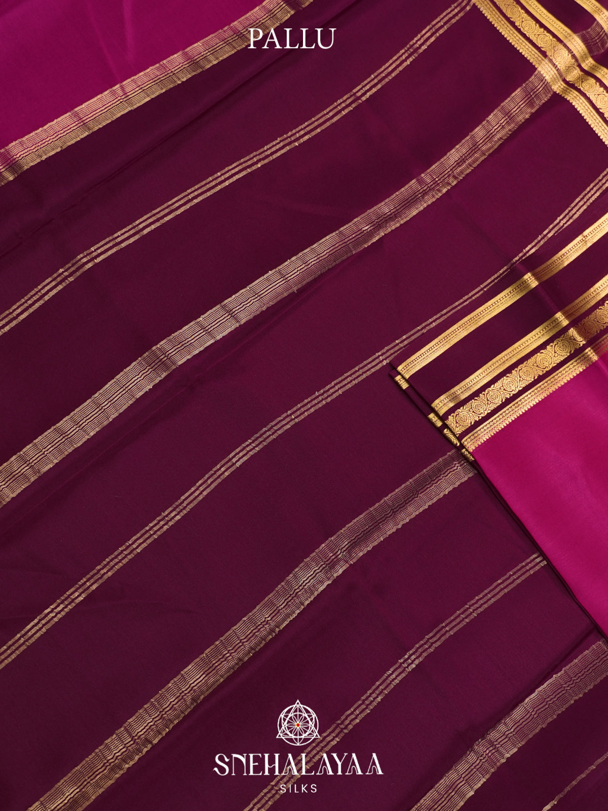 Magenta Pink Mysore Crepe  Silk Saree