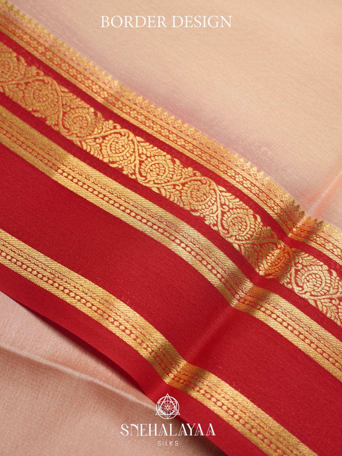 Cream Mysore Crepe  Silk Saree