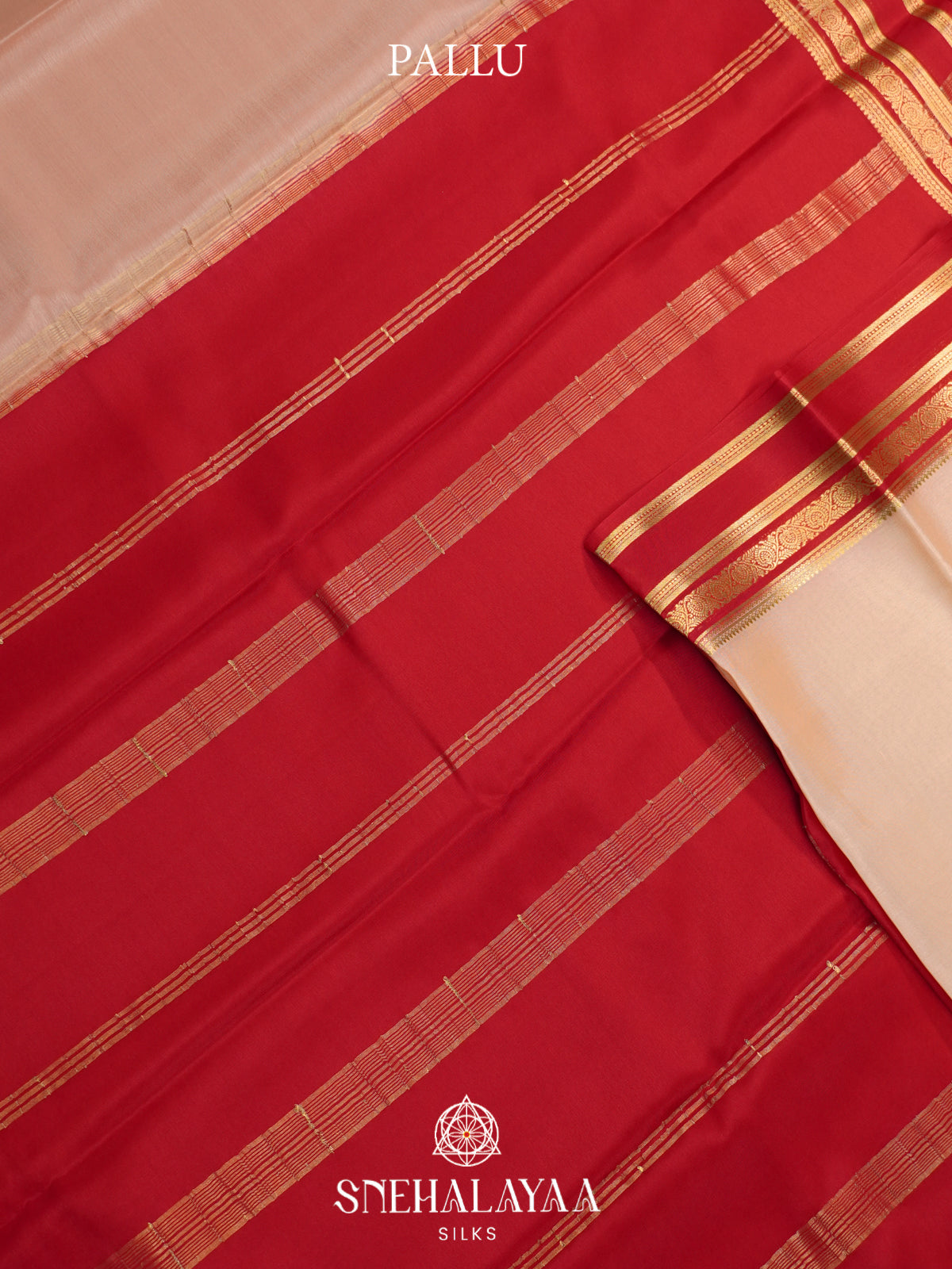 Cream Mysore Crepe  Silk Saree