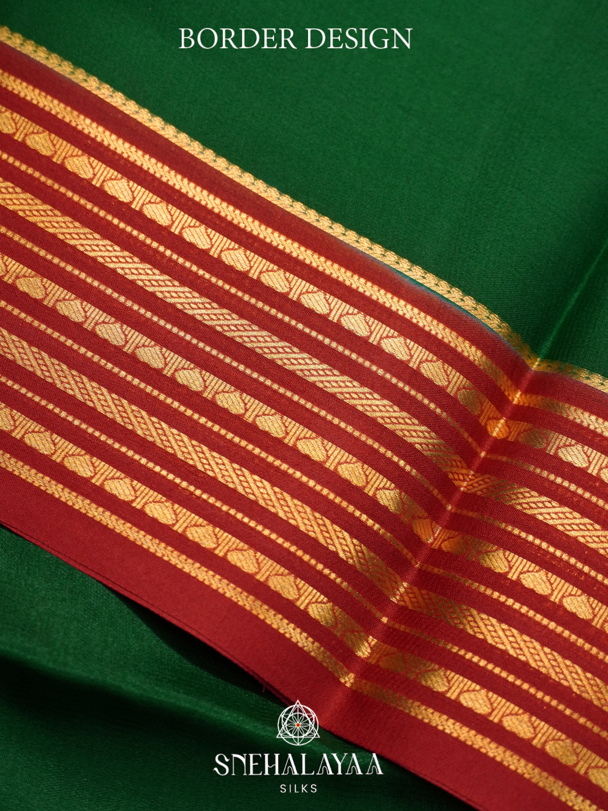 Emerald Green Mysore Crepe  Silk Saree
