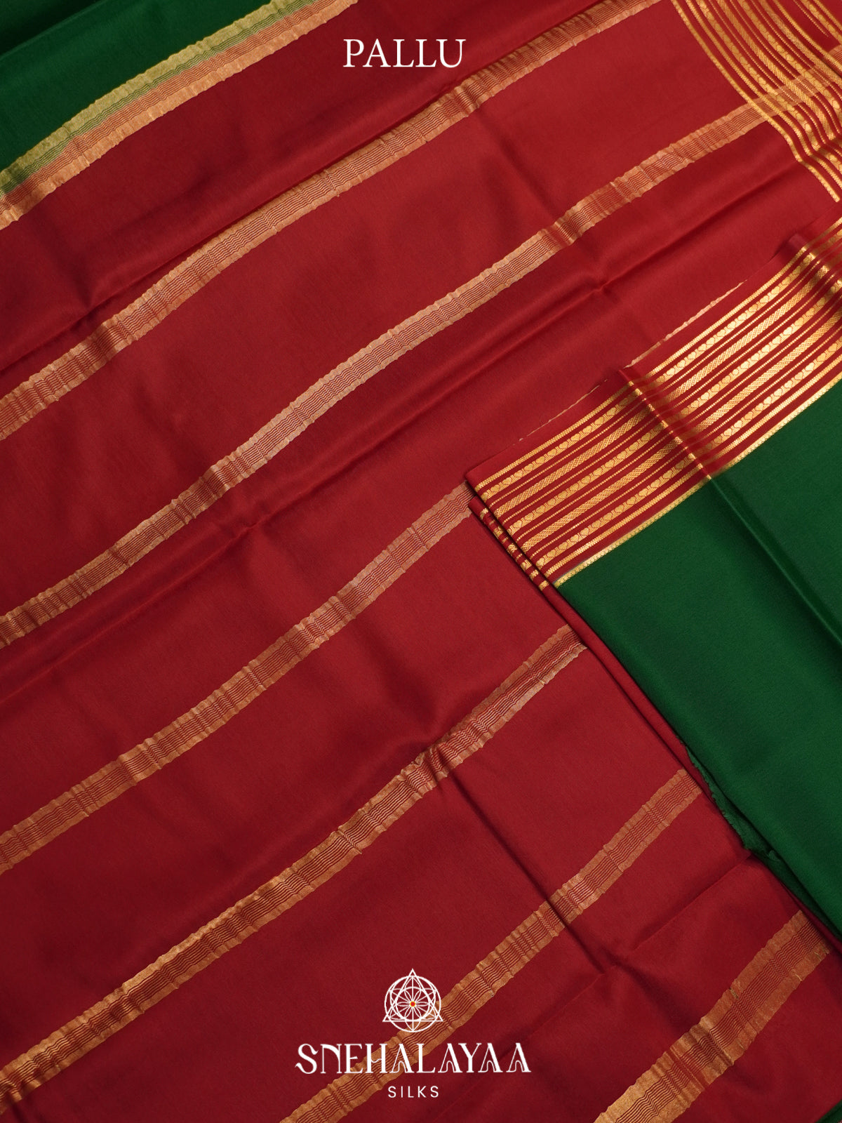 Emerald Green Mysore Crepe  Silk Saree