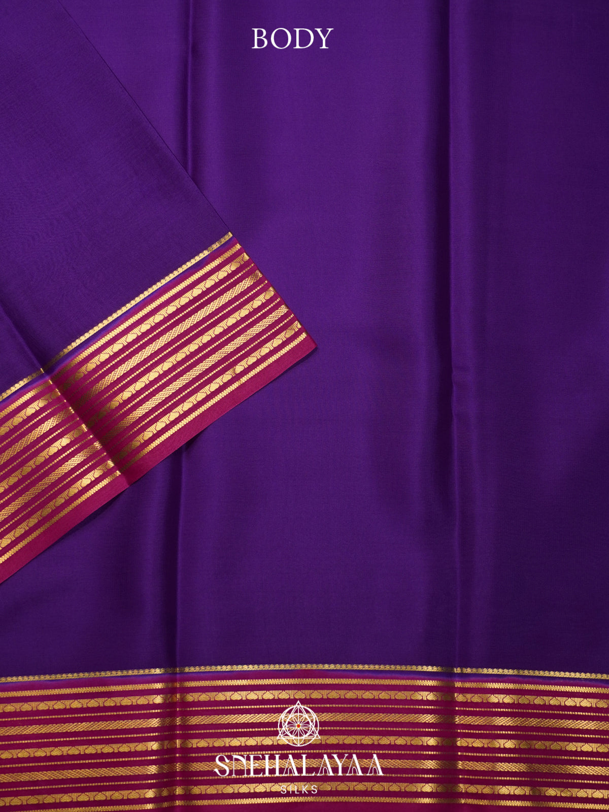 Purple Mysore Crepe  Silk Saree