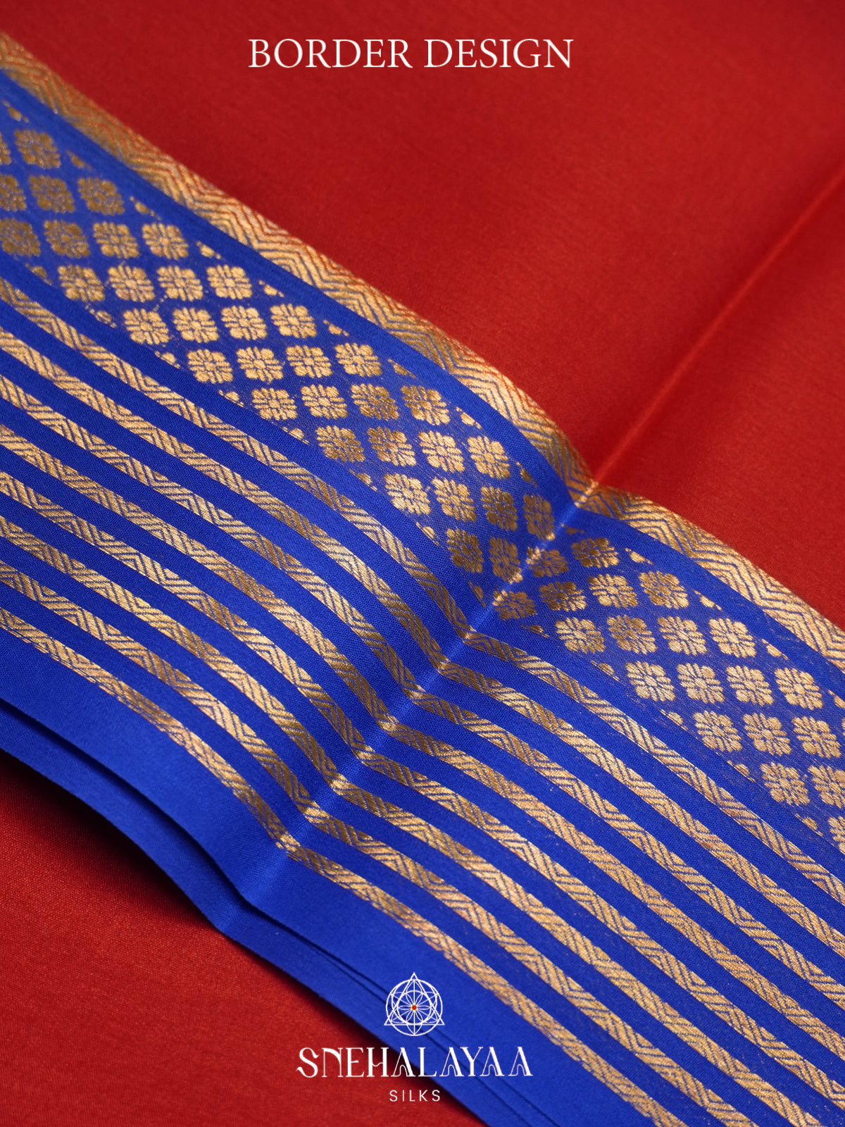 Red Mysore Crepe  Silk Saree