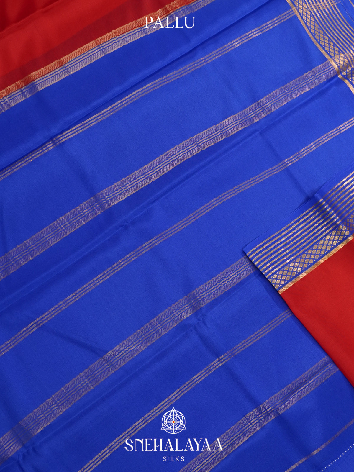 Red Mysore Crepe  Silk Saree