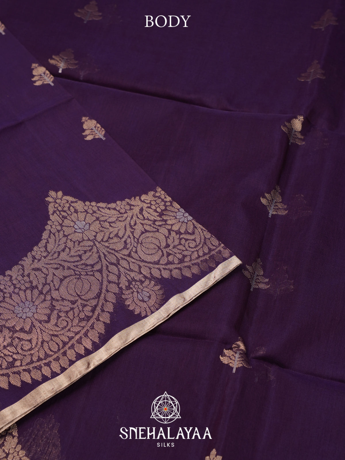 Purple Kora Silk Cotton Saree