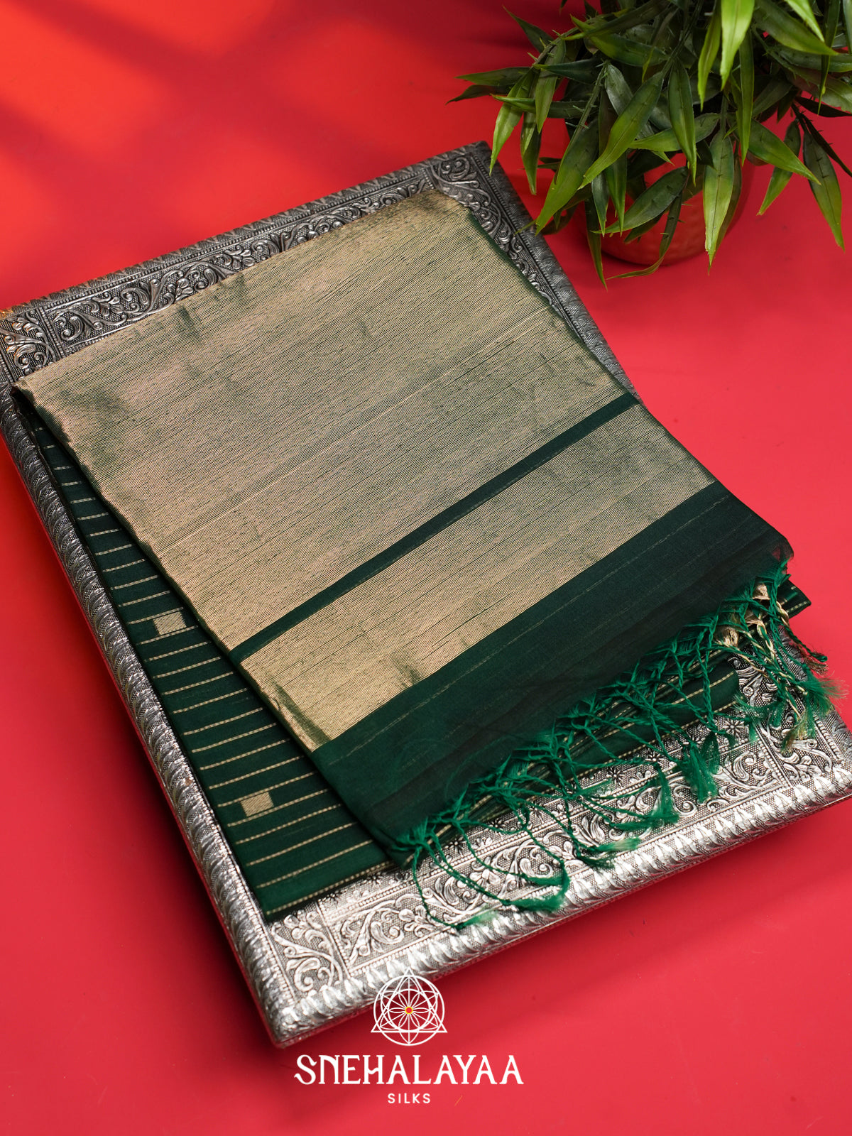 Green Kora Silk Cotton Saree