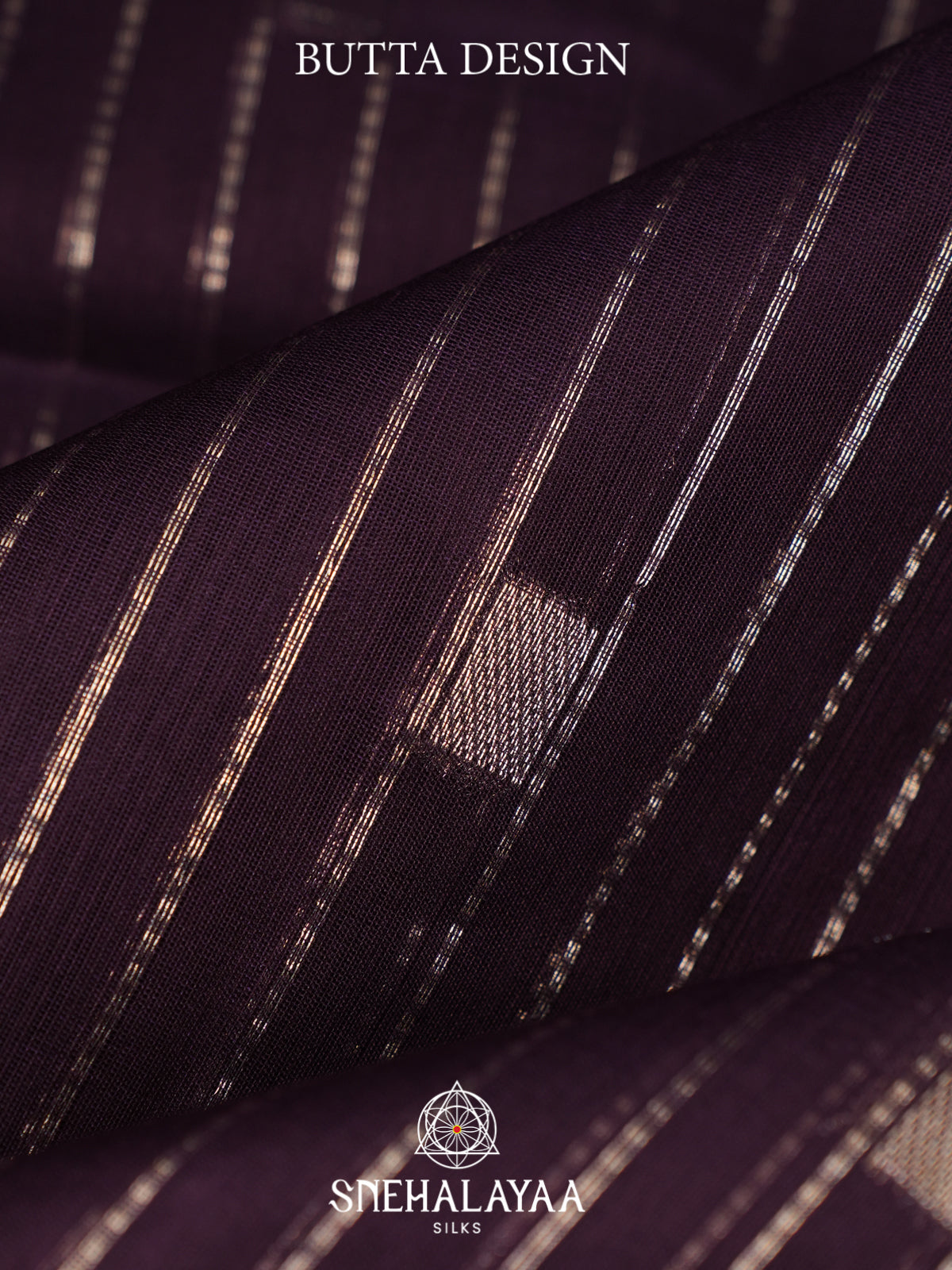 Aubergine Kora Silk Cotton Saree