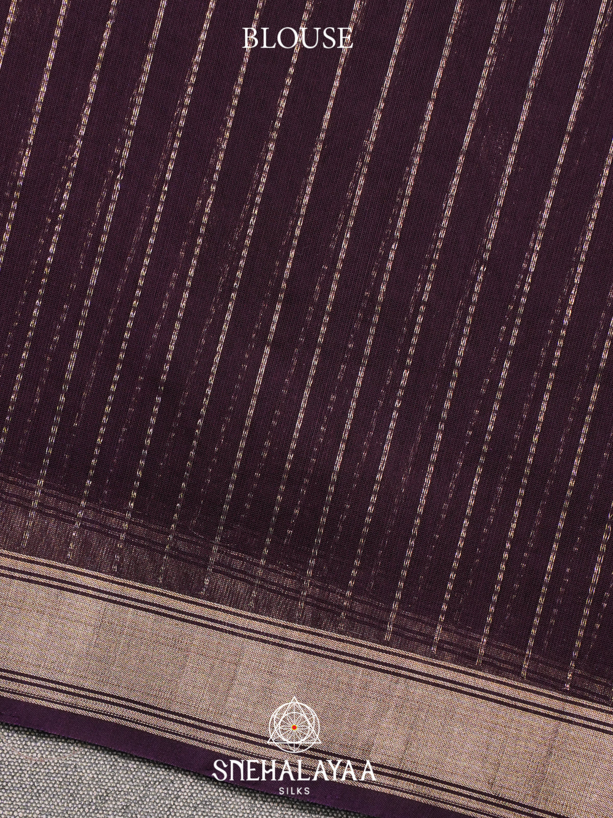 Aubergine Kora Silk Cotton Saree