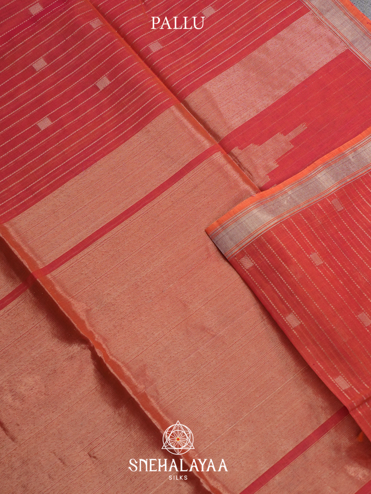 Orange Kora Silk Cotton Saree
