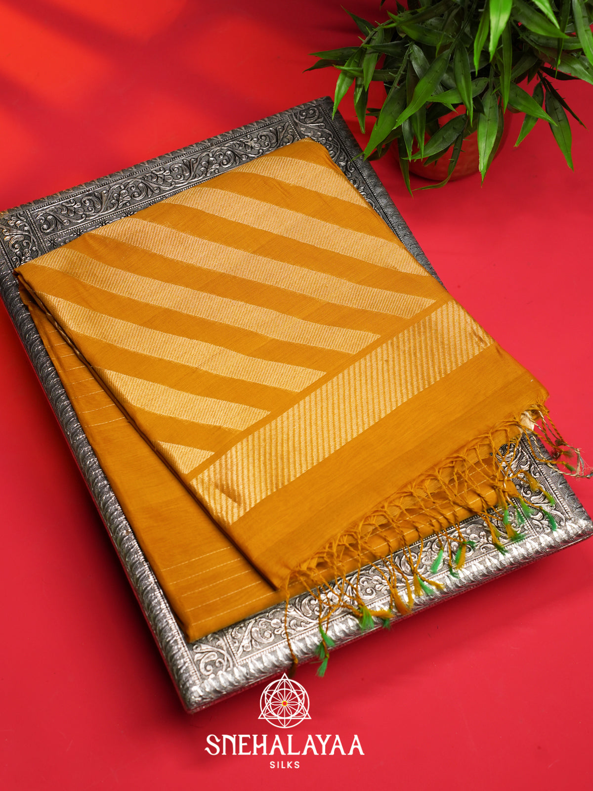 Yellow Kora Silk Cotton Saree