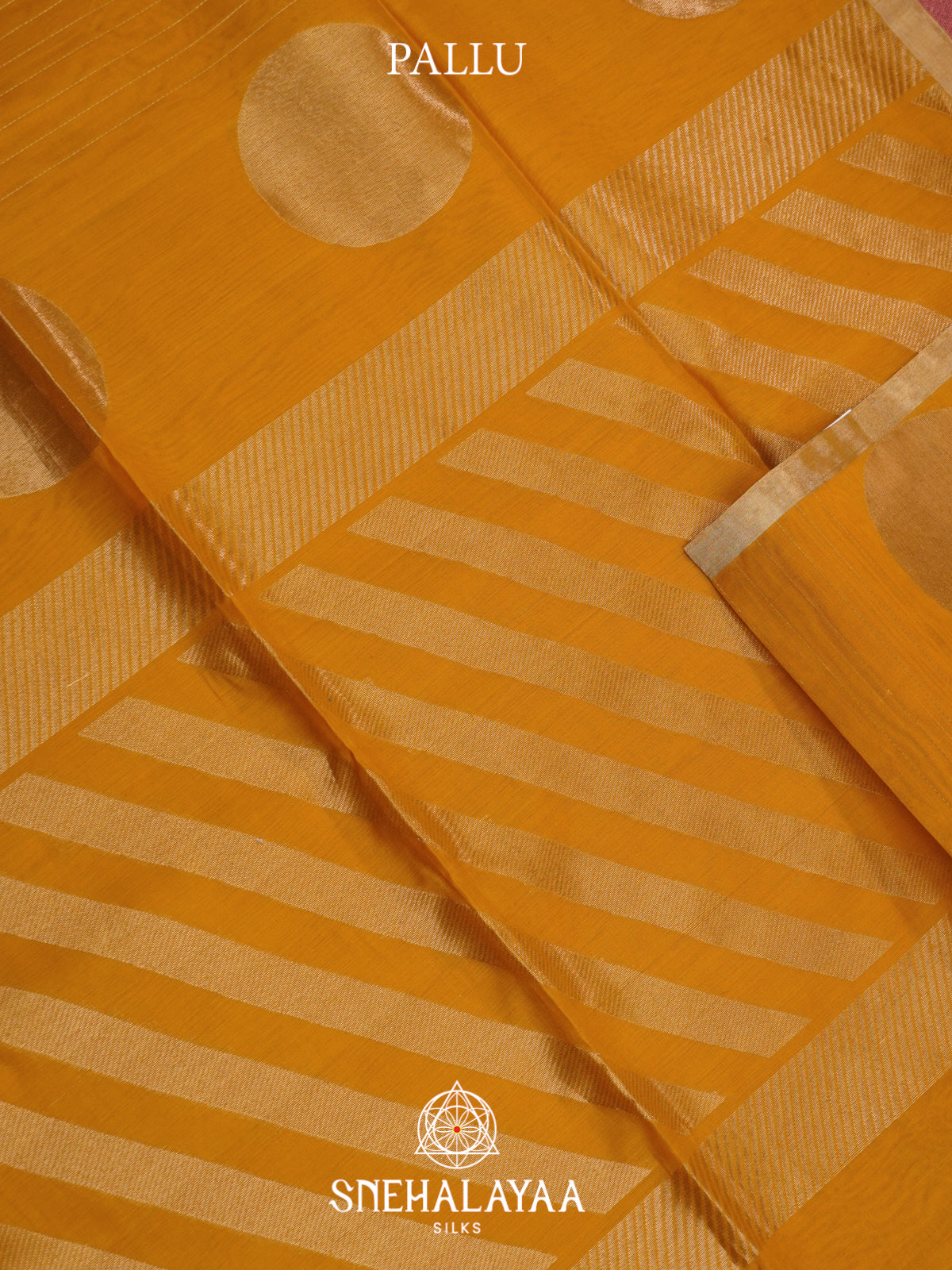 Yellow Kora Silk Cotton Saree