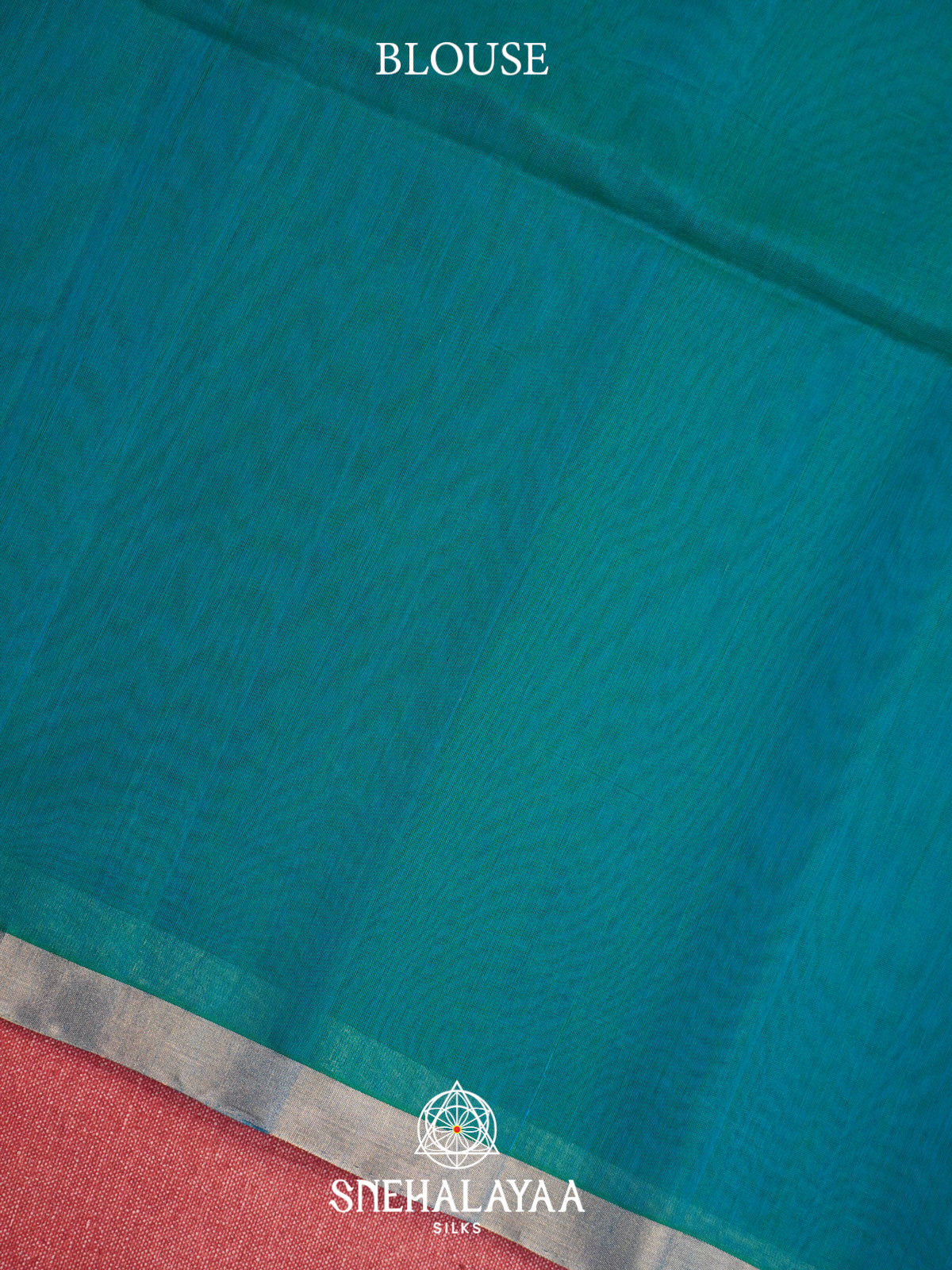 Teal Blue Kora Silk Cotton Saree