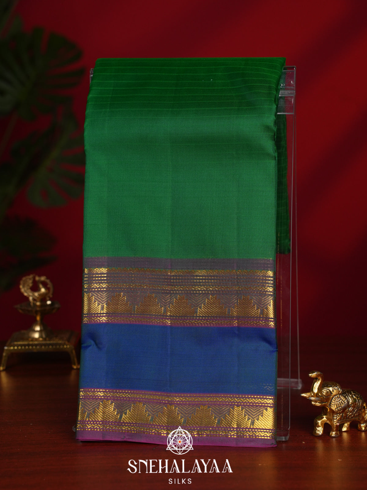 Forest Green Kanjivaram Silk Saree