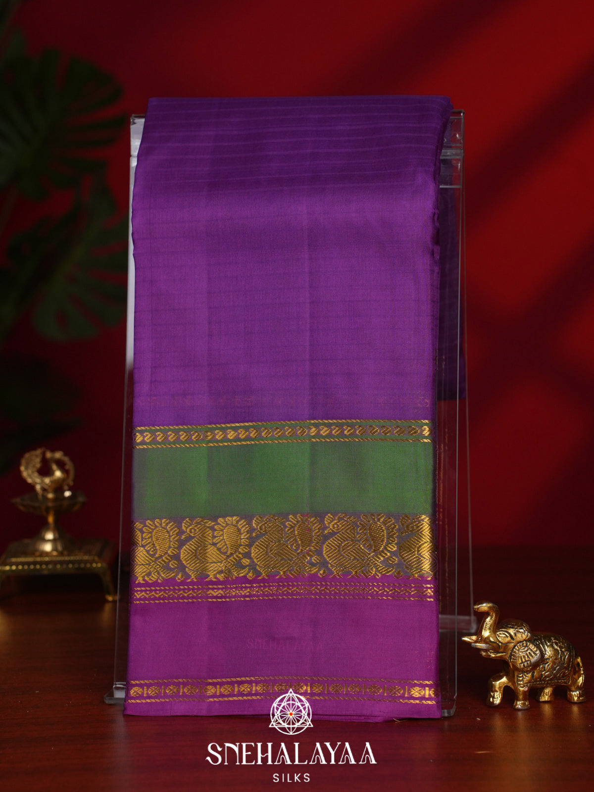 Purple Kanjivaram Silk Saree
