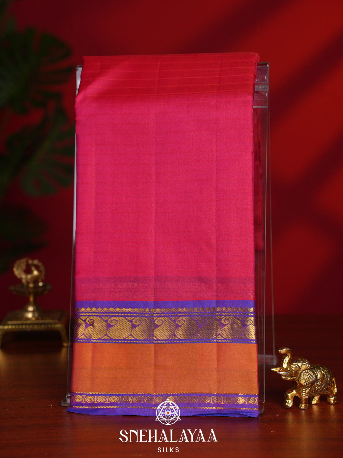 Ruby Red Kanjivaram Silk Saree