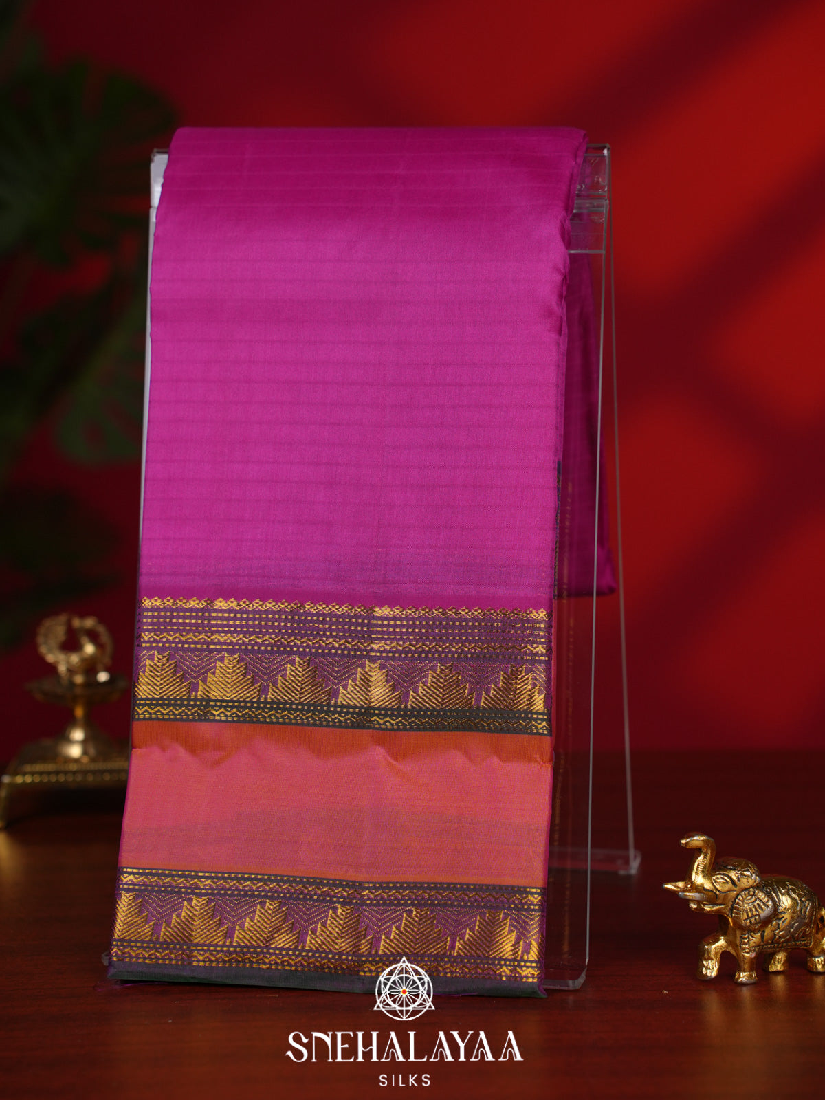 Magenta Pink Kanjivaram Silk Saree