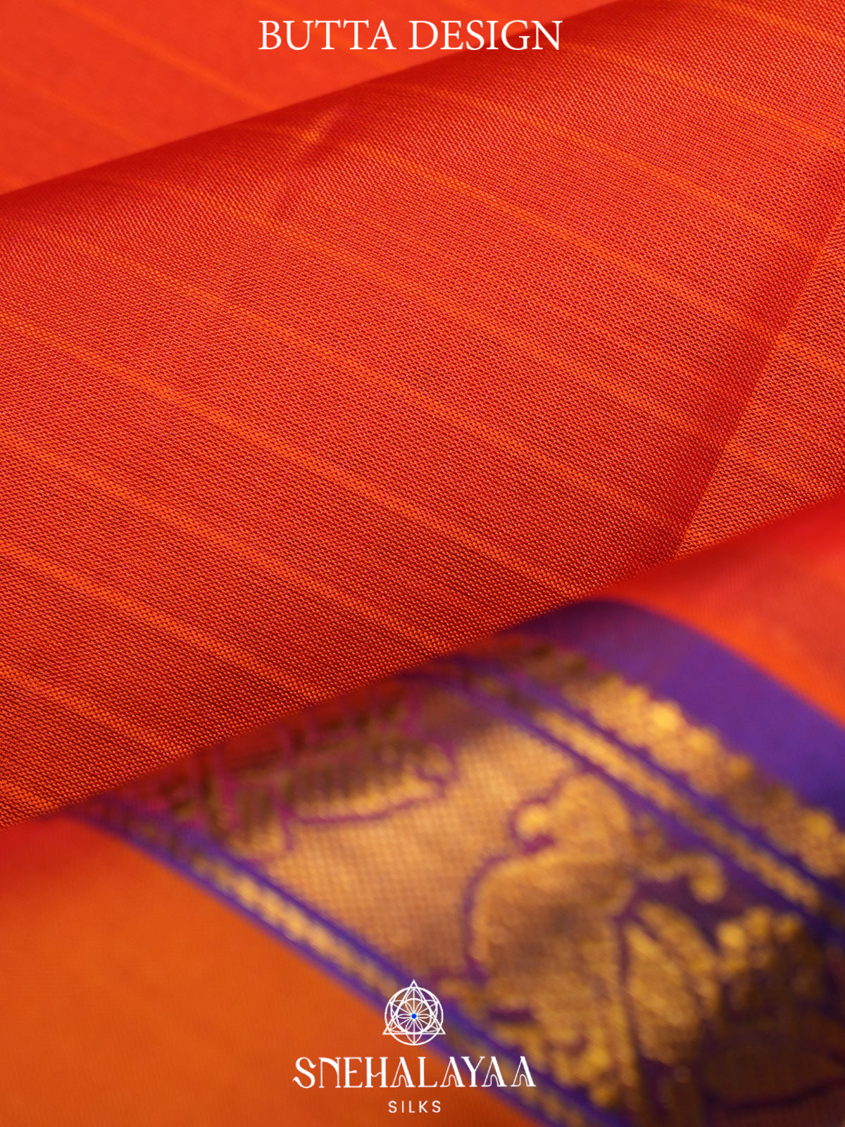 Rust Orange Kanjivaram Silk Saree