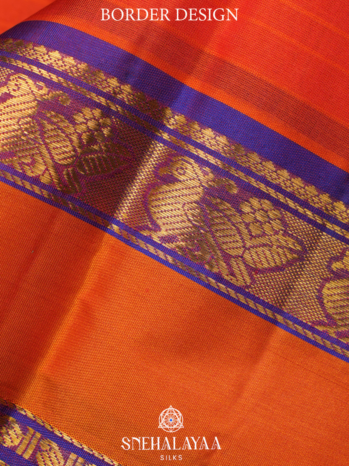 Rust Orange Kanjivaram Silk Saree