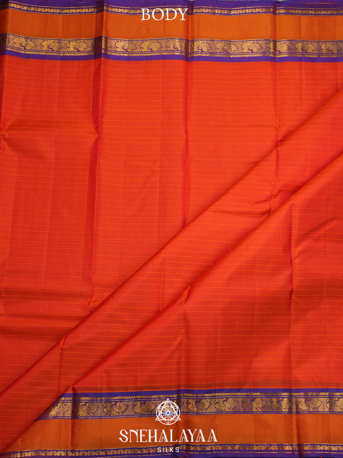 Rust Orange Kanjivaram Silk Saree