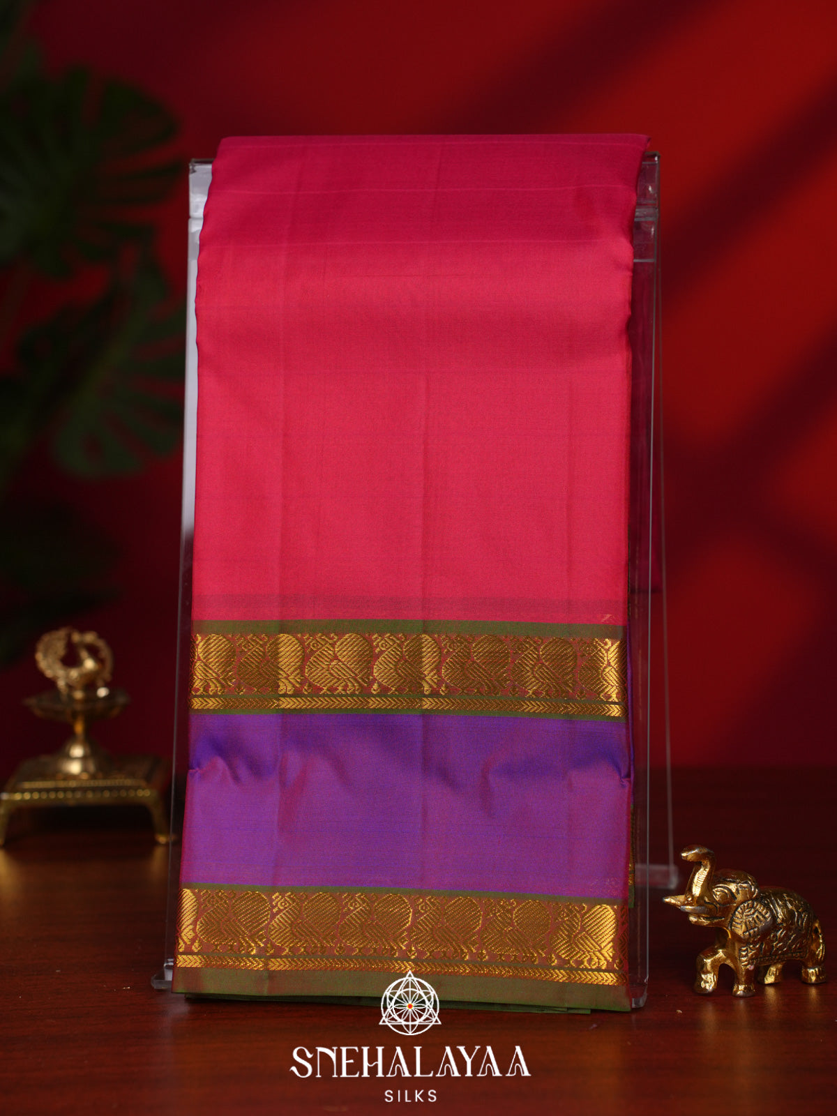 Ruby Red Kanjivaram Silk Saree