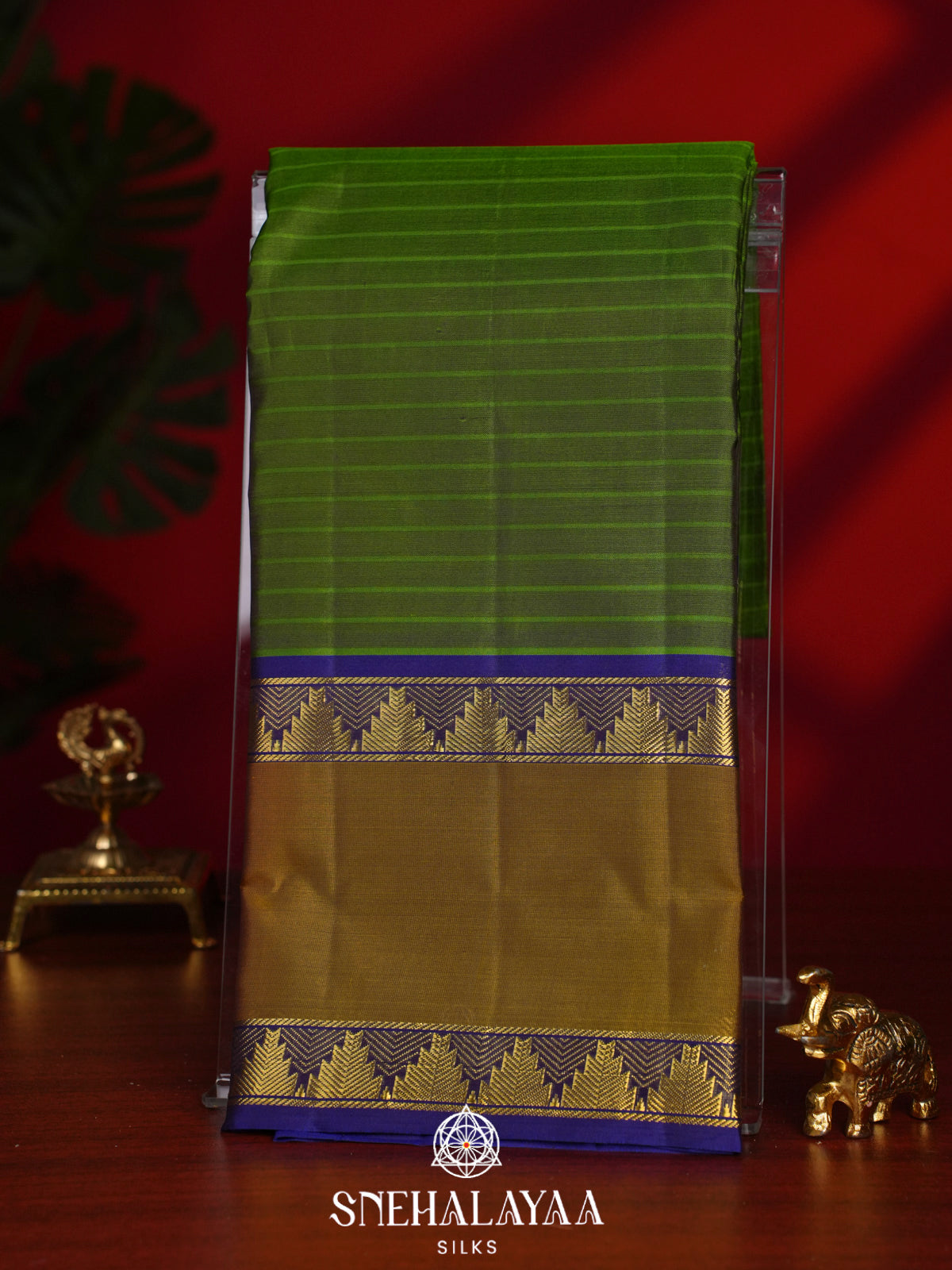 Emerald Green Kanjivaram Silk Saree