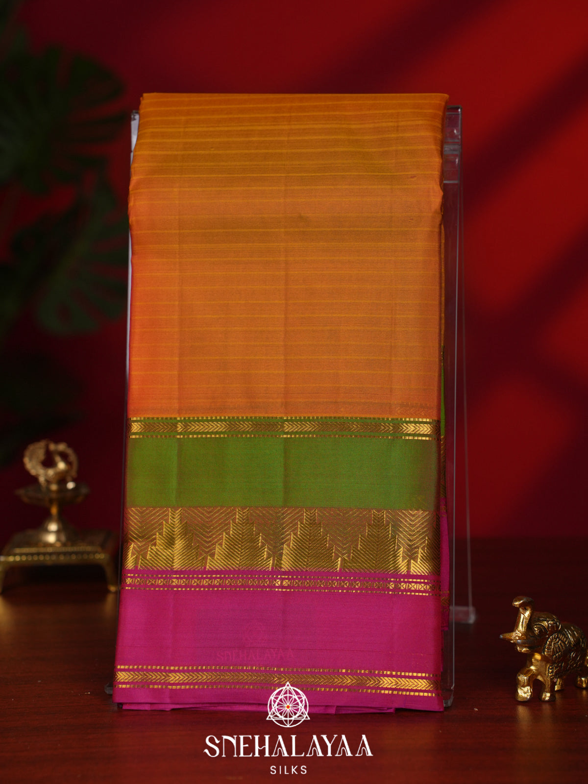 Orange Kanjivaram Silk Saree