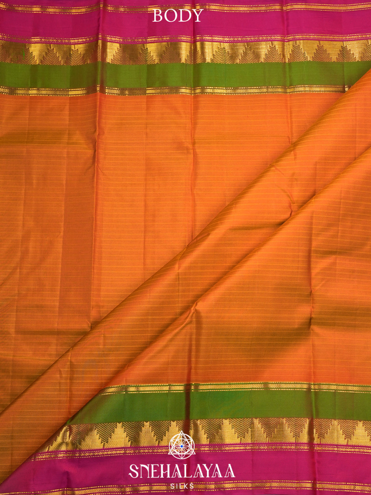 Orange Kanjivaram Silk Saree