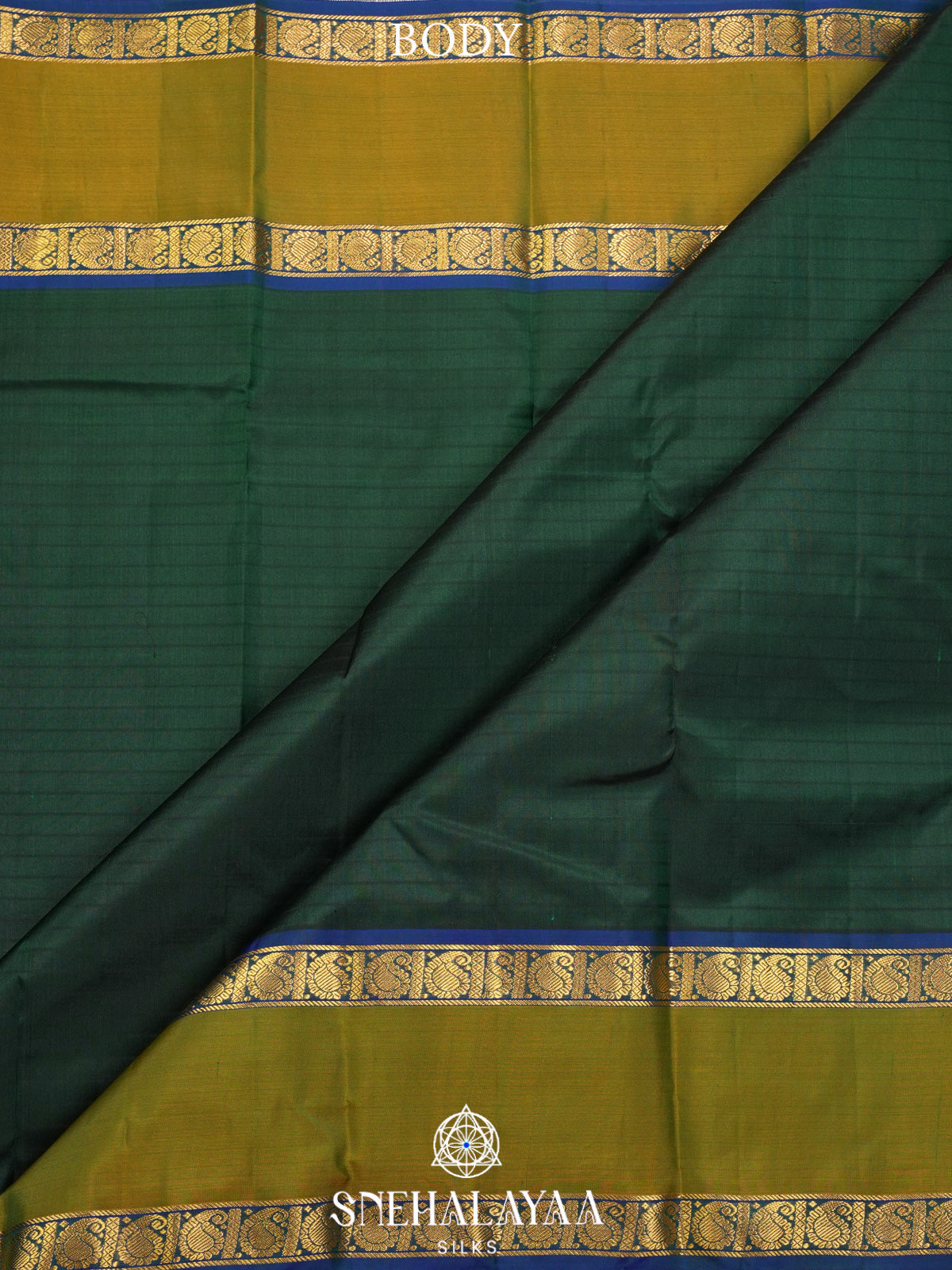 Forest Green Kanjivaram Silk Saree