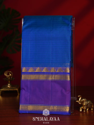 Navy Blue Kanjivaram Silk Saree