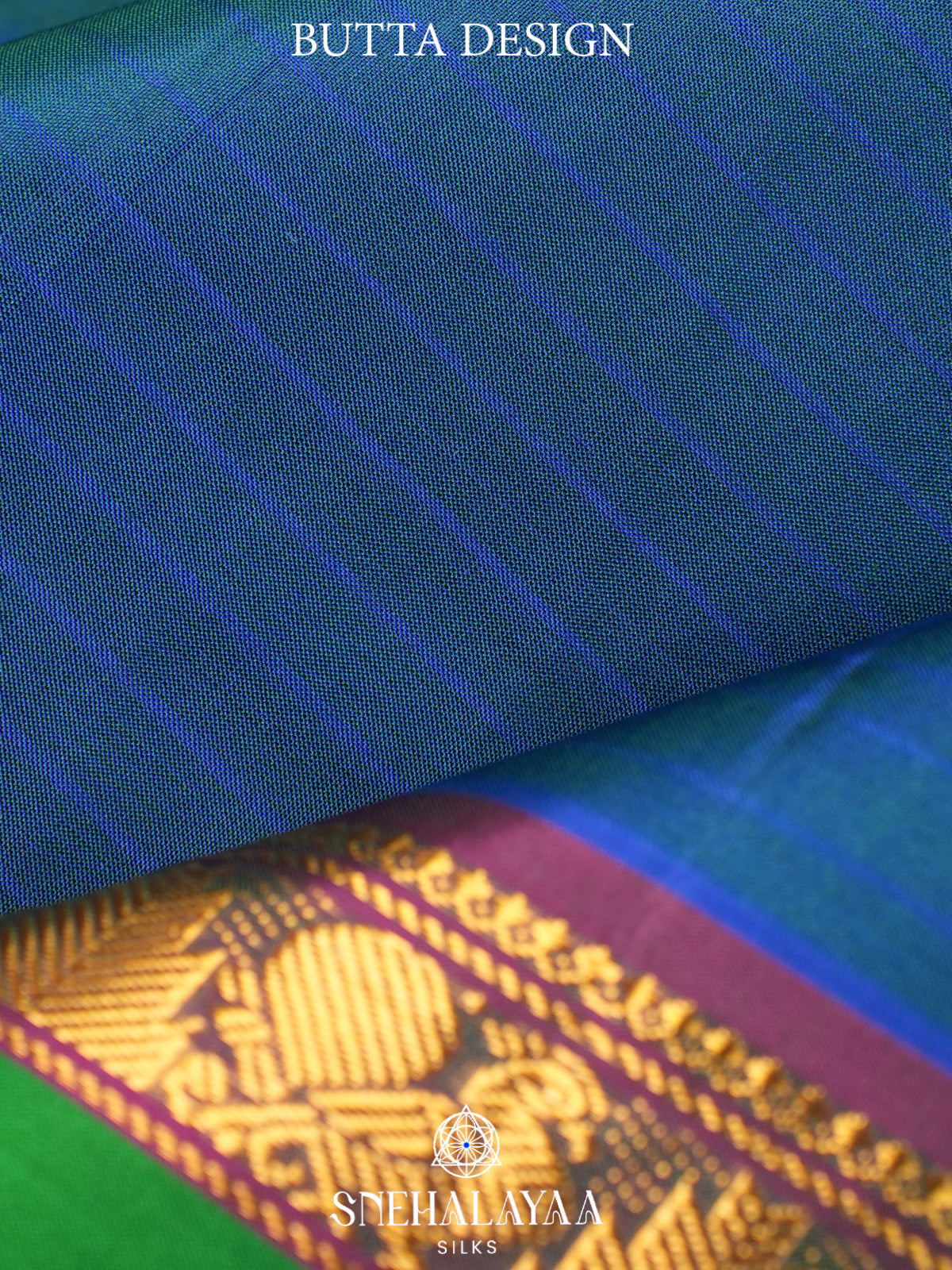 Peacock Blue Kanjivaram Silk Saree