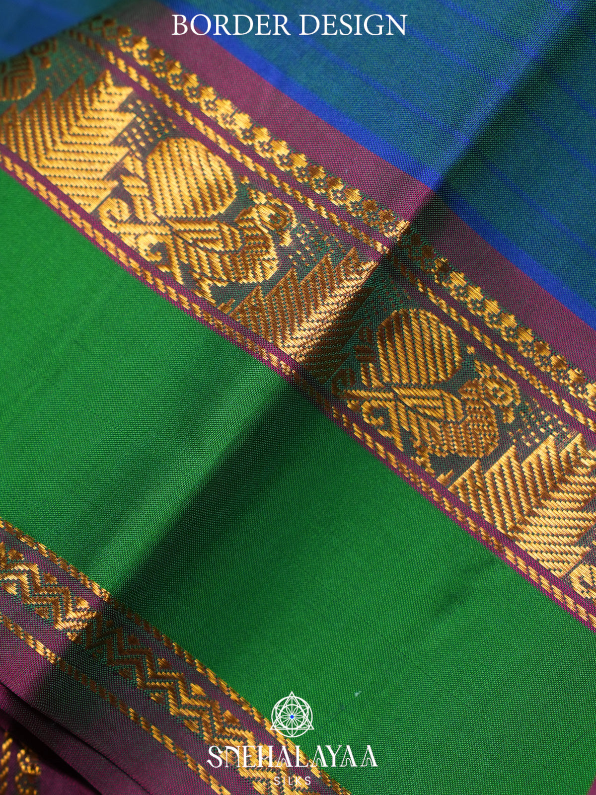 Peacock Blue Kanjivaram Silk Saree