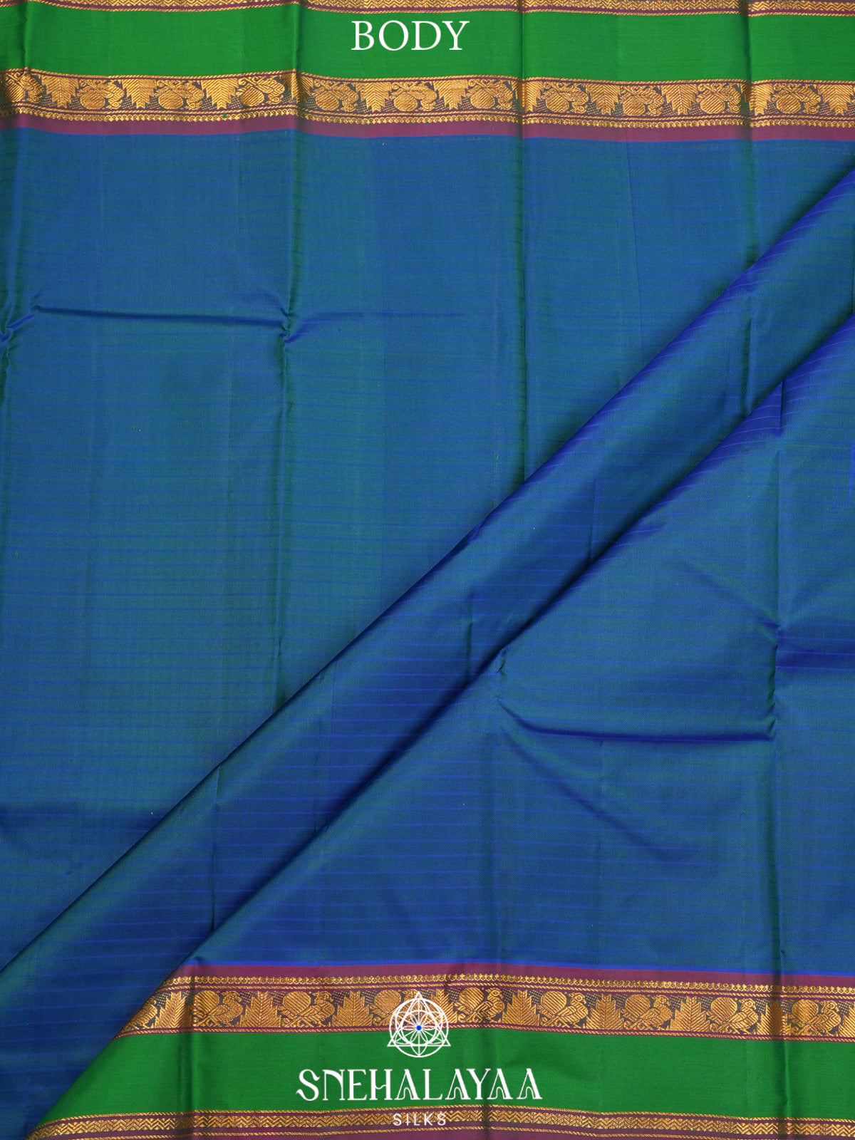 Peacock Blue Kanjivaram Silk Saree
