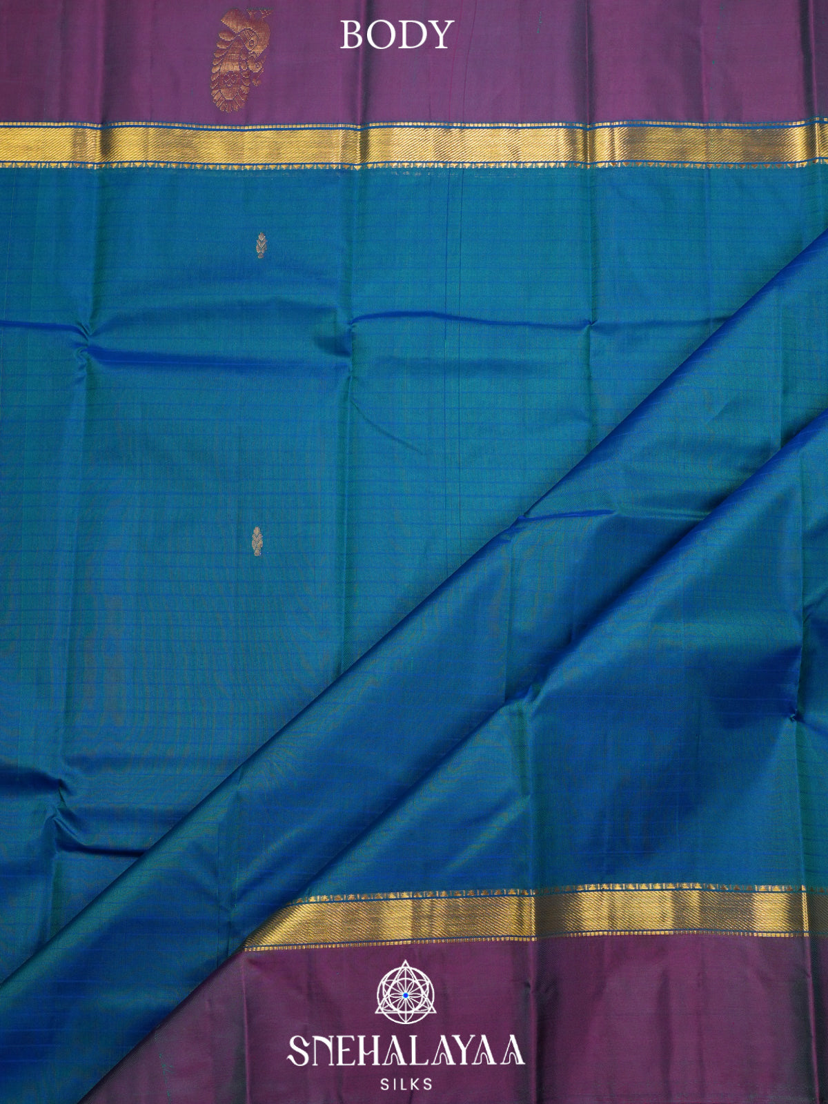 Peacock Blue Kanjivaram Silk Saree