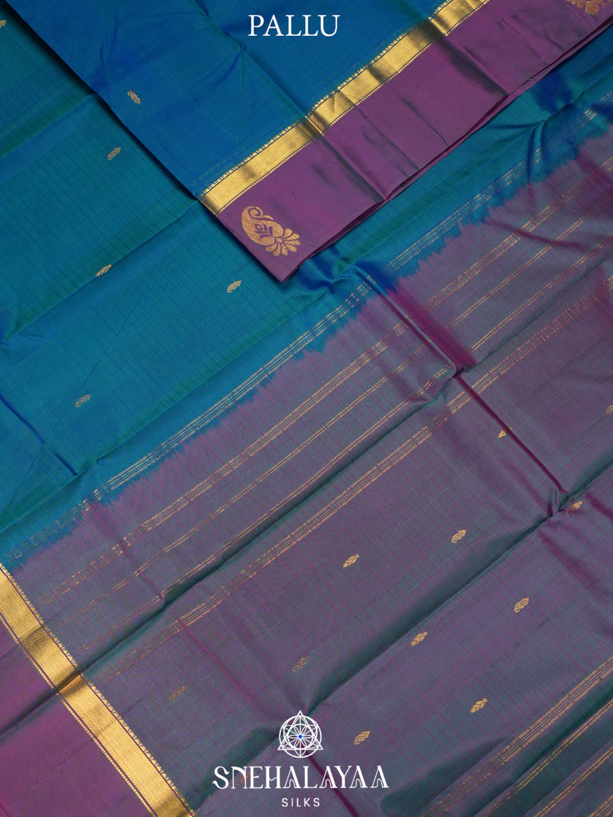 Peacock Blue Kanjivaram Silk Saree