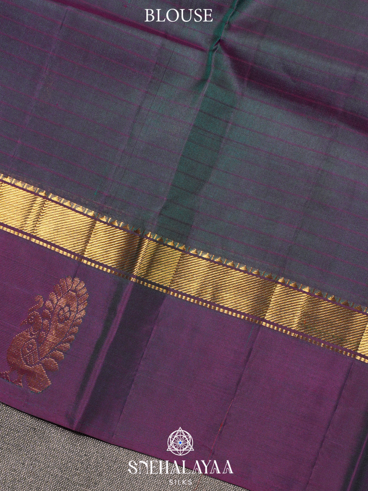 Peacock Blue Kanjivaram Silk Saree