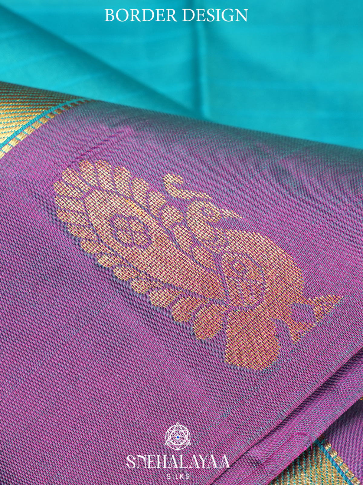 Aqua Blue Kanjivaram Silk Saree