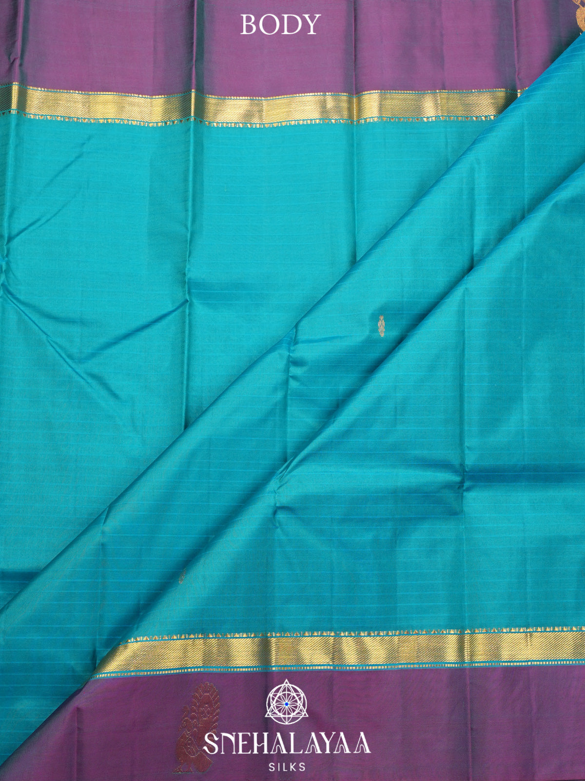 Aqua Blue Kanjivaram Silk Saree