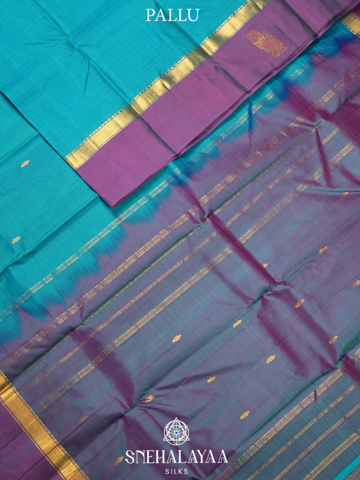 Aqua Blue Kanjivaram Silk Saree