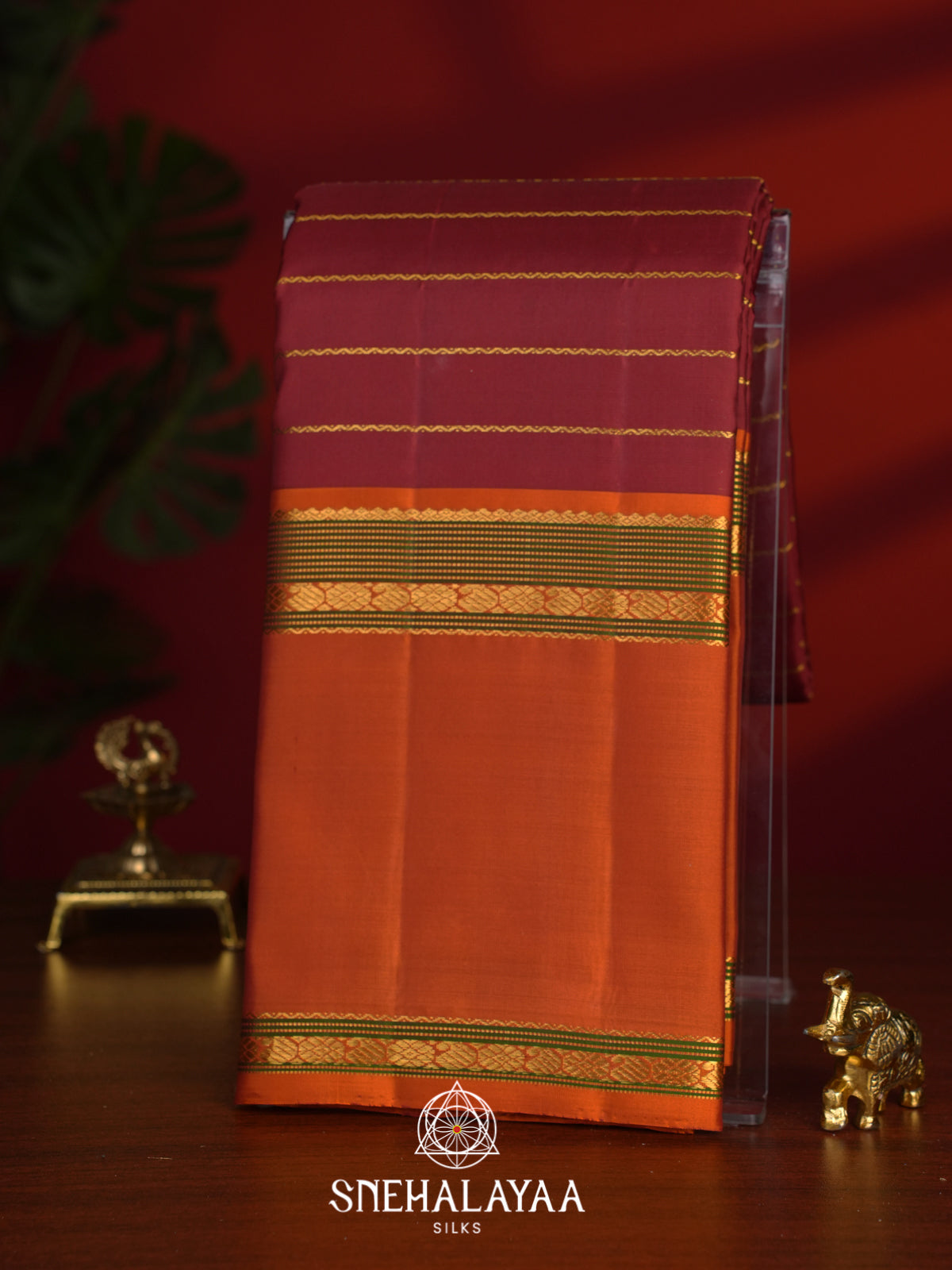 Maroon Kanjivaram Silk Saree