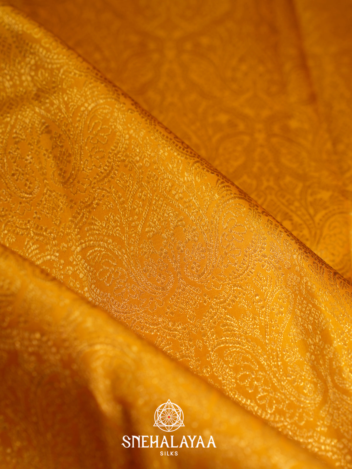 Golden Yellow Kanjivaram Silk Saree