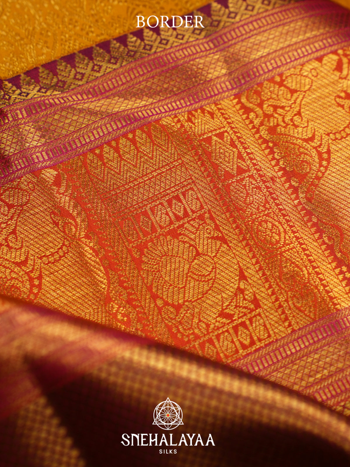 Golden Yellow Kanjivaram Silk Saree
