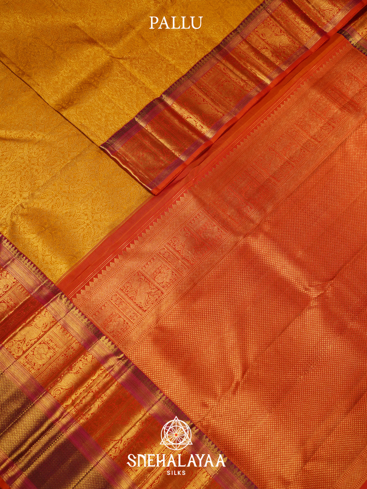 Golden Yellow Kanjivaram Silk Saree