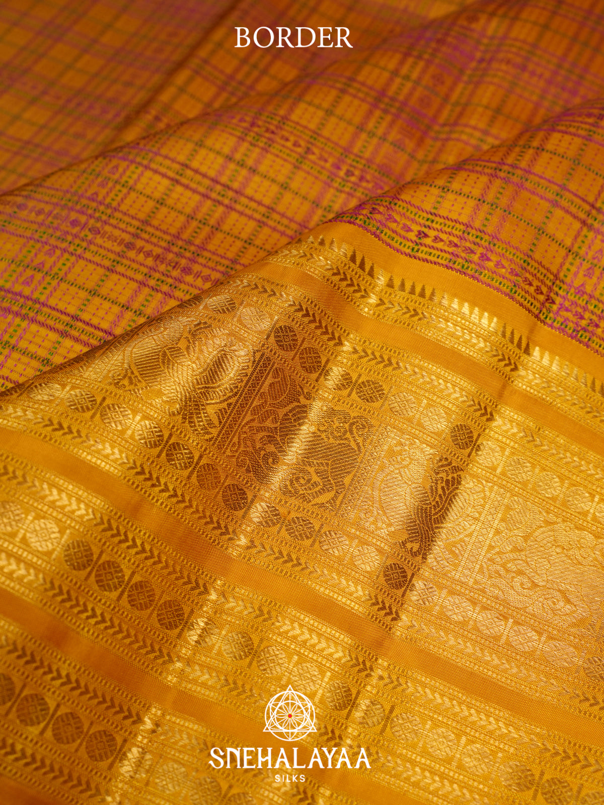 Golden Yellow Kanjivaram Silk Saree