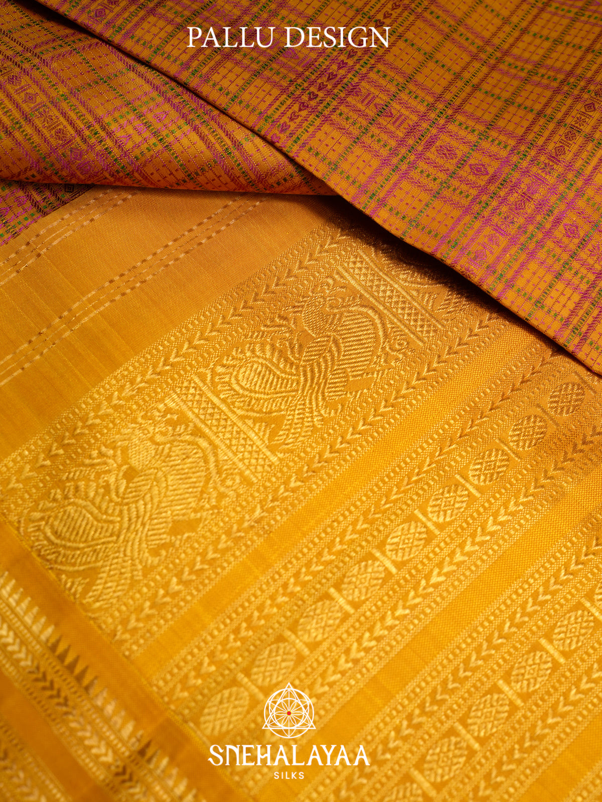 Golden Yellow Kanjivaram Silk Saree